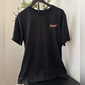 Nike Black Short-Sleeve Tee with Red Swoosh
